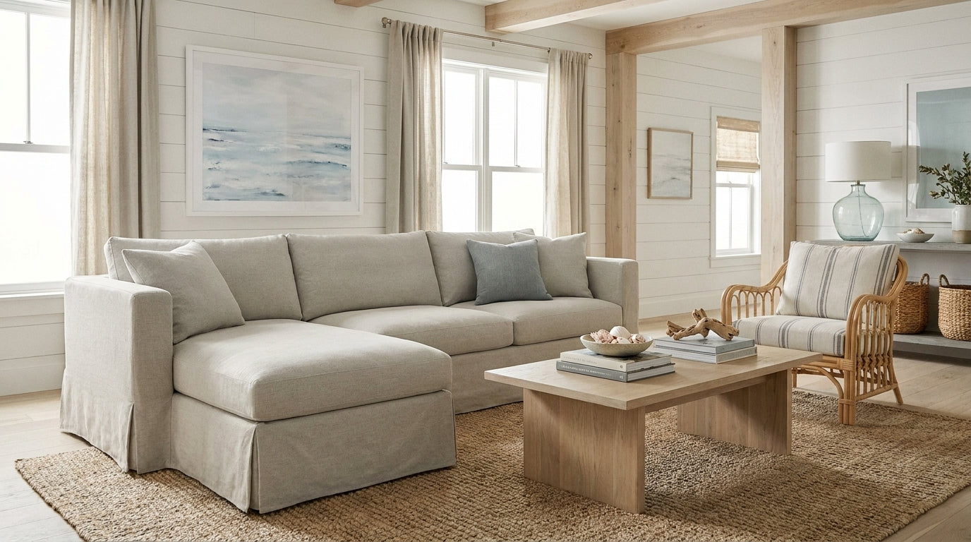 Cool Neutral Sectional Slipcovers