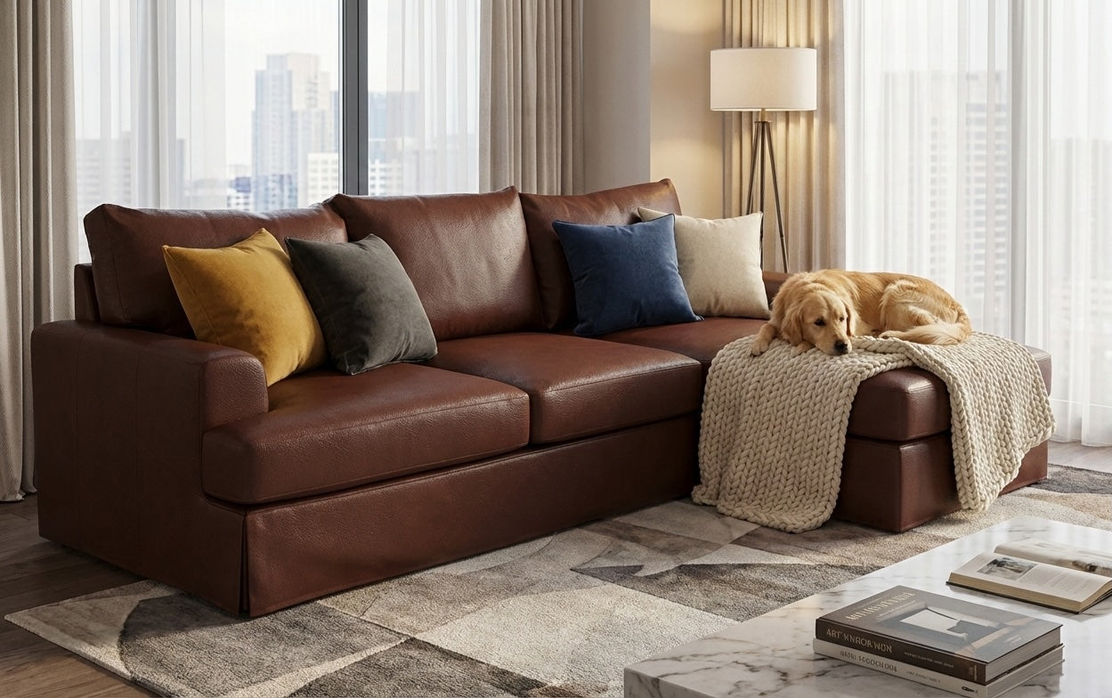 Vegan Leather Sectional Slipcovers