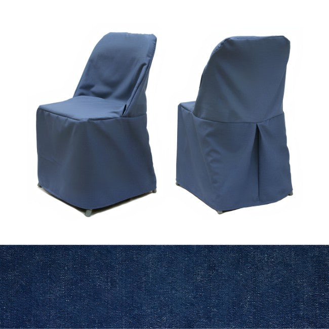 Causal denim blue folding chair cover