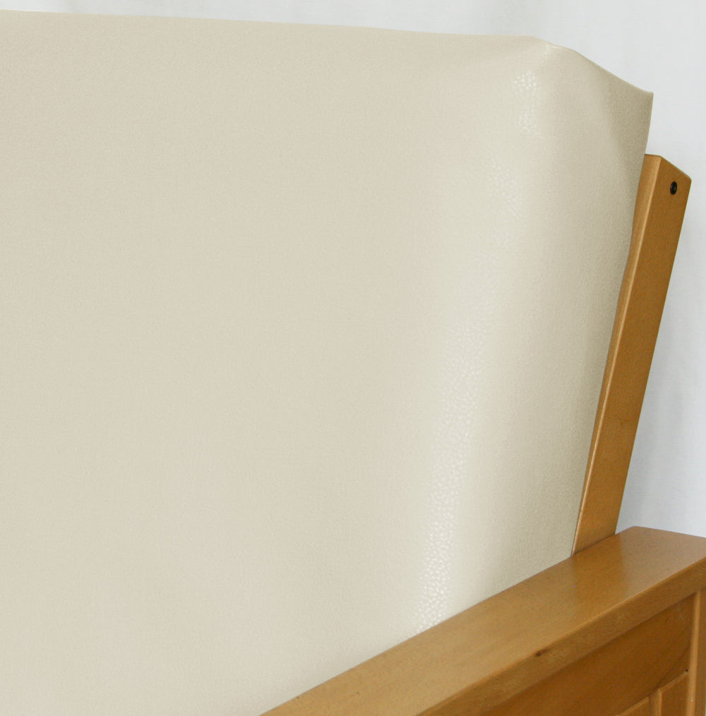 Ivory Faux Leather Futon Cover