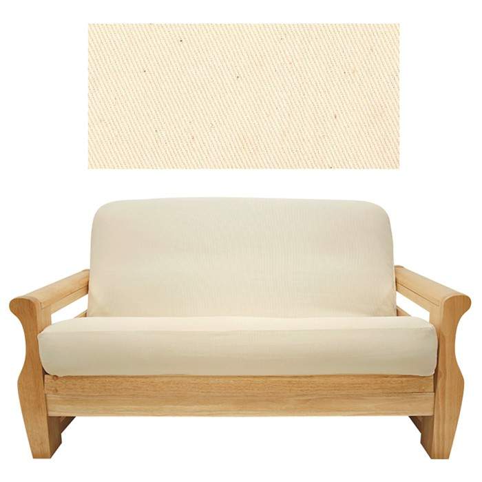 Natural White Canvas Futon Cover
