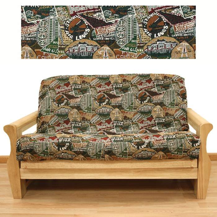 Vintage Travel Futon Cover