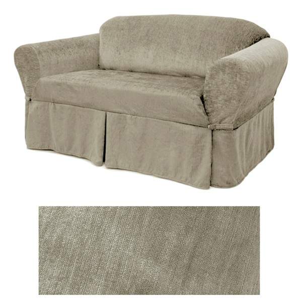Silver Grey Chenille EasyFit® Armchair Slipcover
