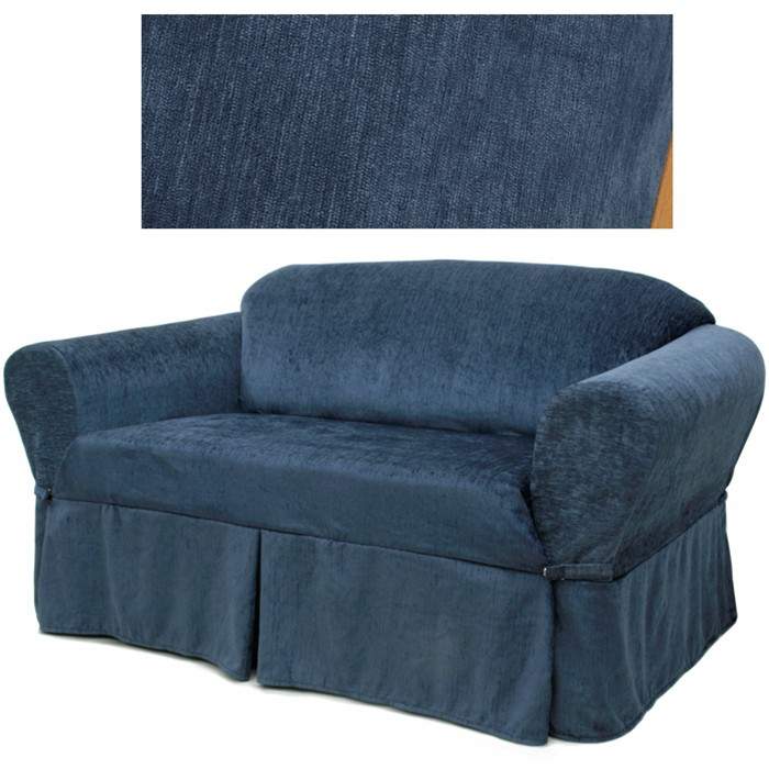 Navy Blue Chenille EasyFit® Slipcover