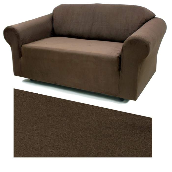 Mocha Stretch Suede Slipcover