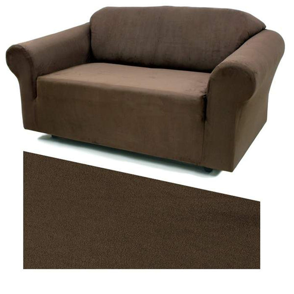 Mocha Stretch Suede Slipcover