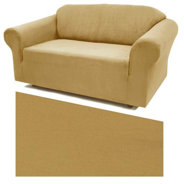 Golden Khaki Stretch Suede Slipcover