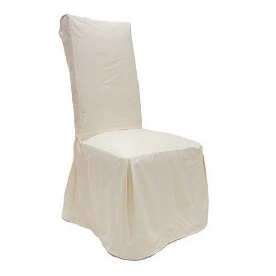 Natural white canvas dining chair cover
