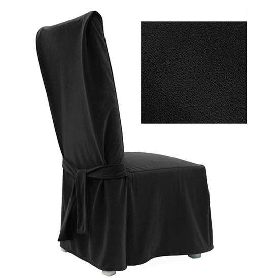 Black suede dining chair cover