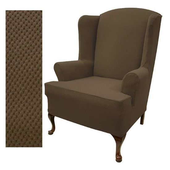 chocolate wingback chair slipcover