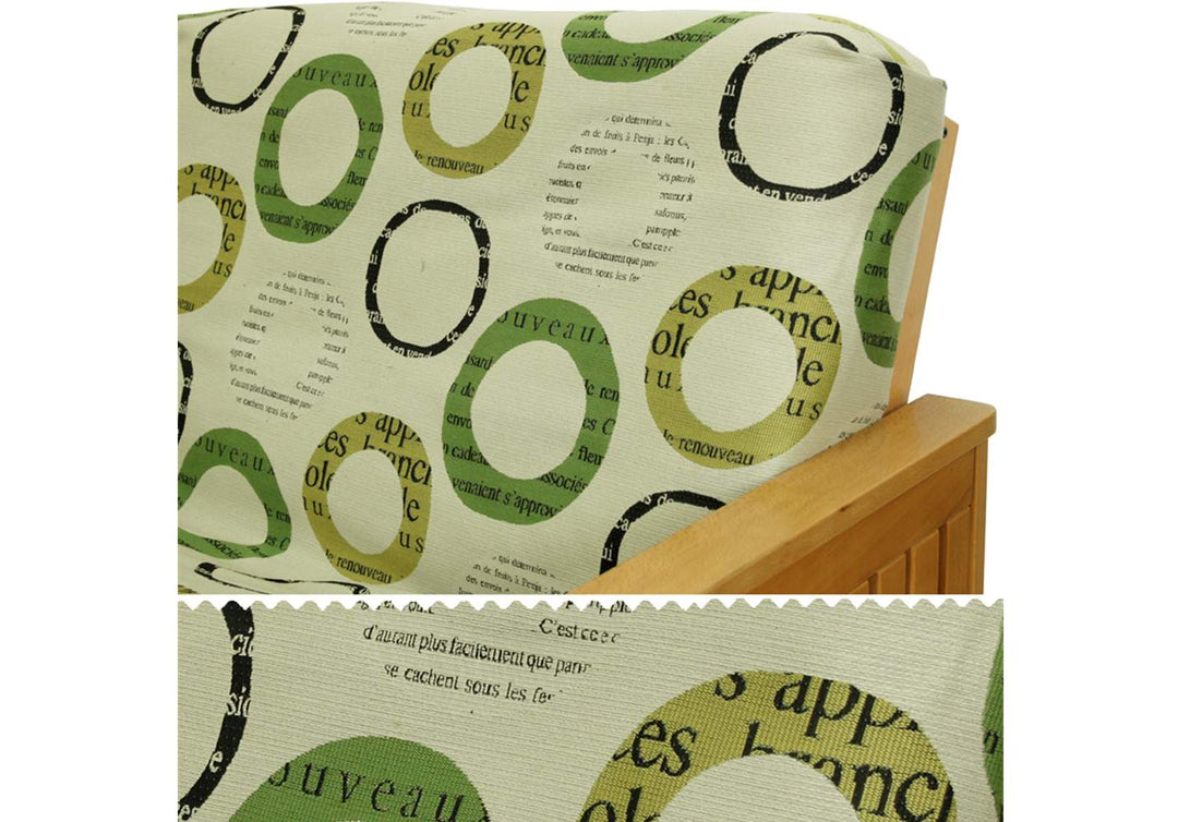 Mid-Century Green Graphic Futon Cover