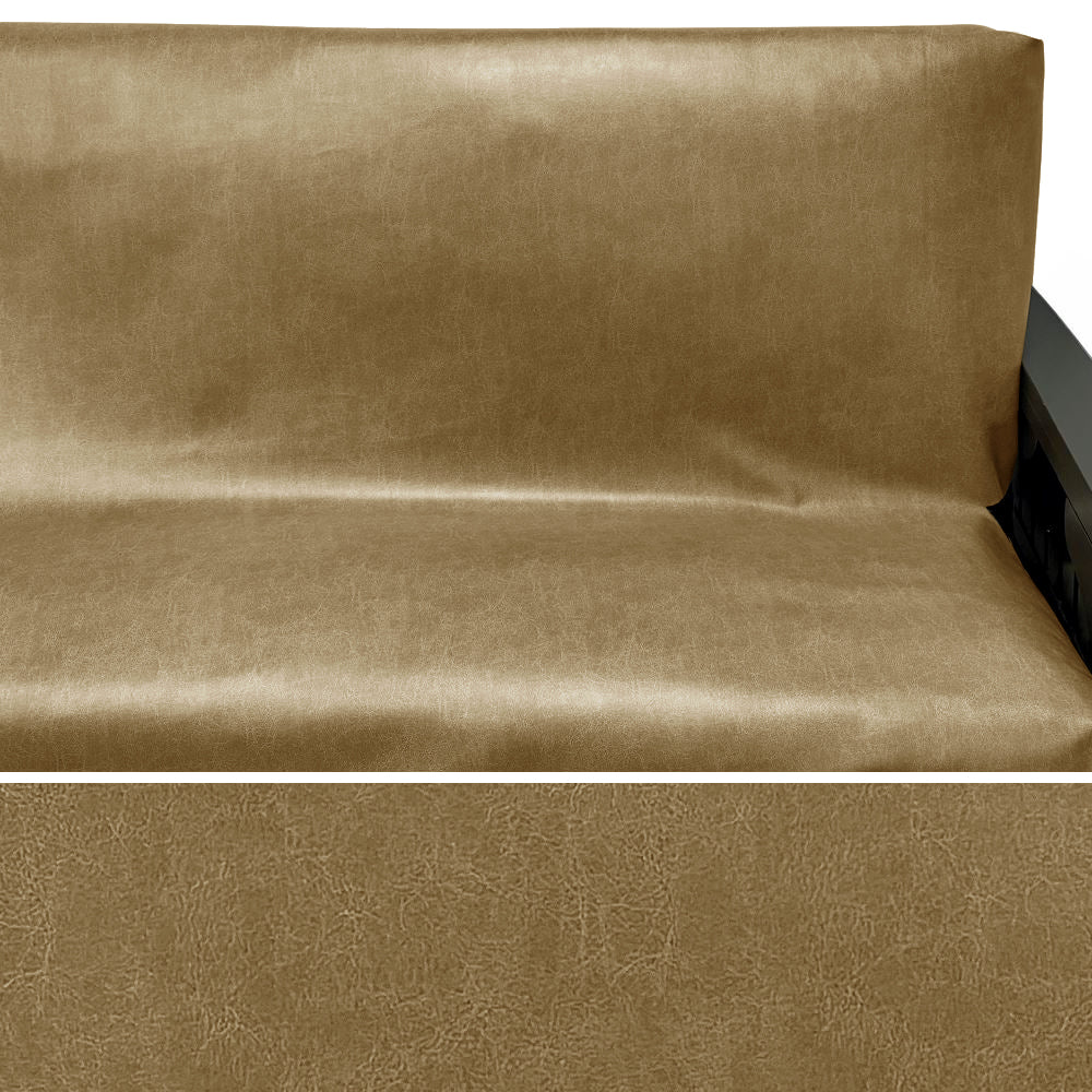 Saddle Brown Faux Leather Custom Armrest Cover