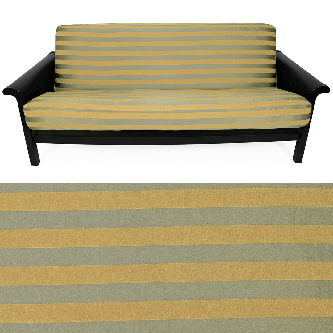 Cognac Stripe Damask Futon Cover