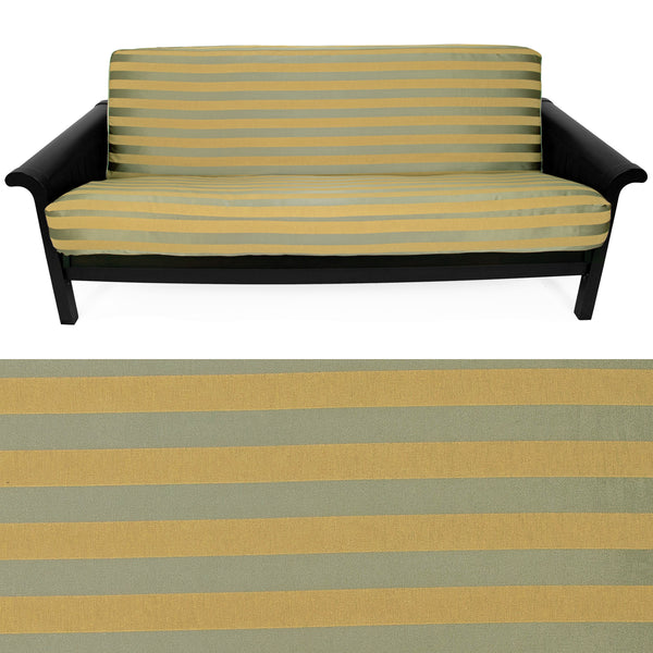 Cognac Stripe Damask Futon Cover