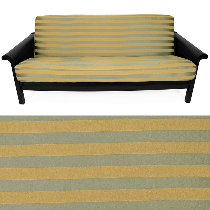 Cognac Stripe Damask Futon Cover