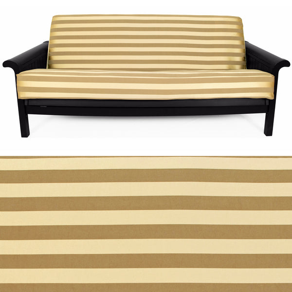 Gold Stripe Damask Futon Cover