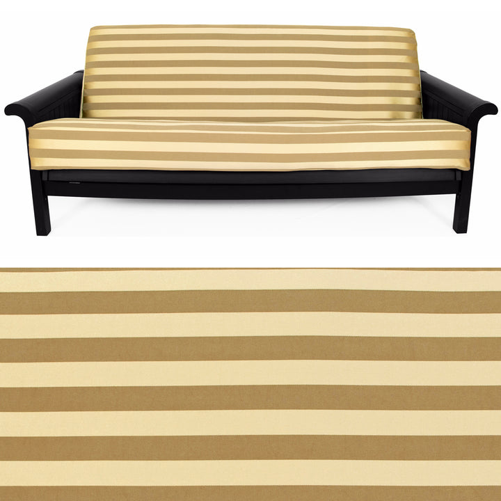 Gold Stripe Damask Futon Cover