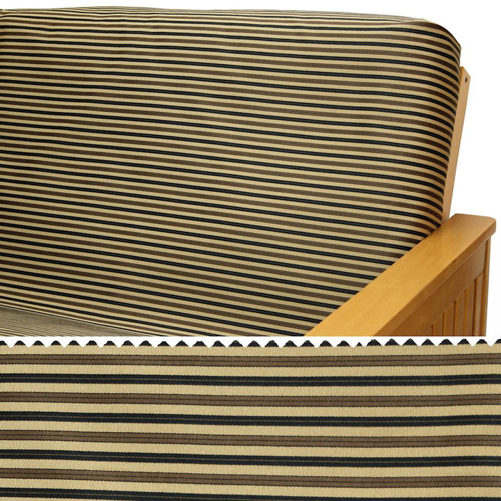 Espresso &amp; Flax Stripe Custom Armrest Cover