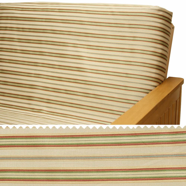 Ivory &amp; Sage Stripe Futon Cover