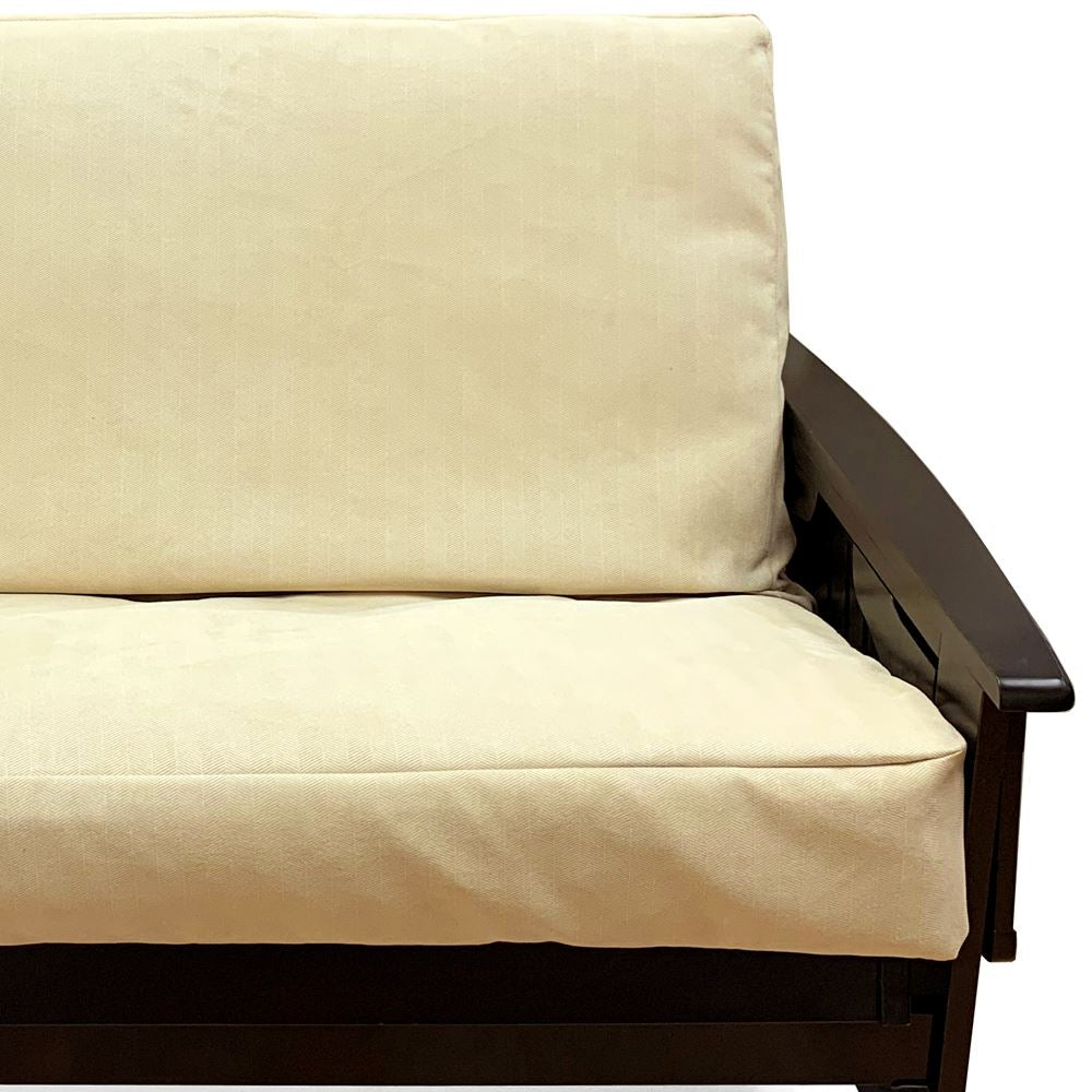 Warm Ivory Herringbone Custom Armrest Cover