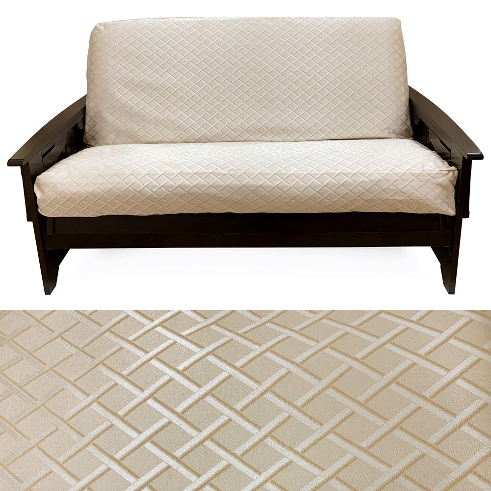 Ivory Lattice Futon Cover