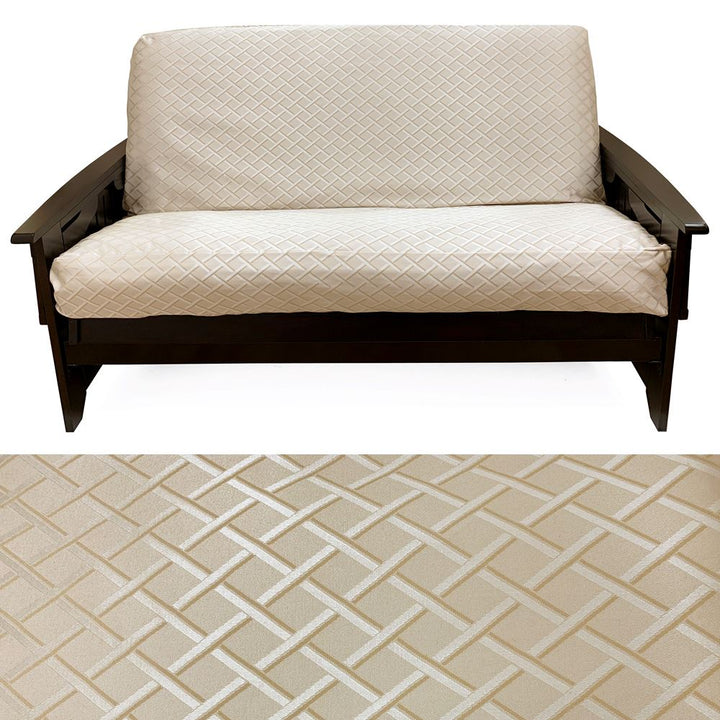 Ivory Lattice Futon Cover
