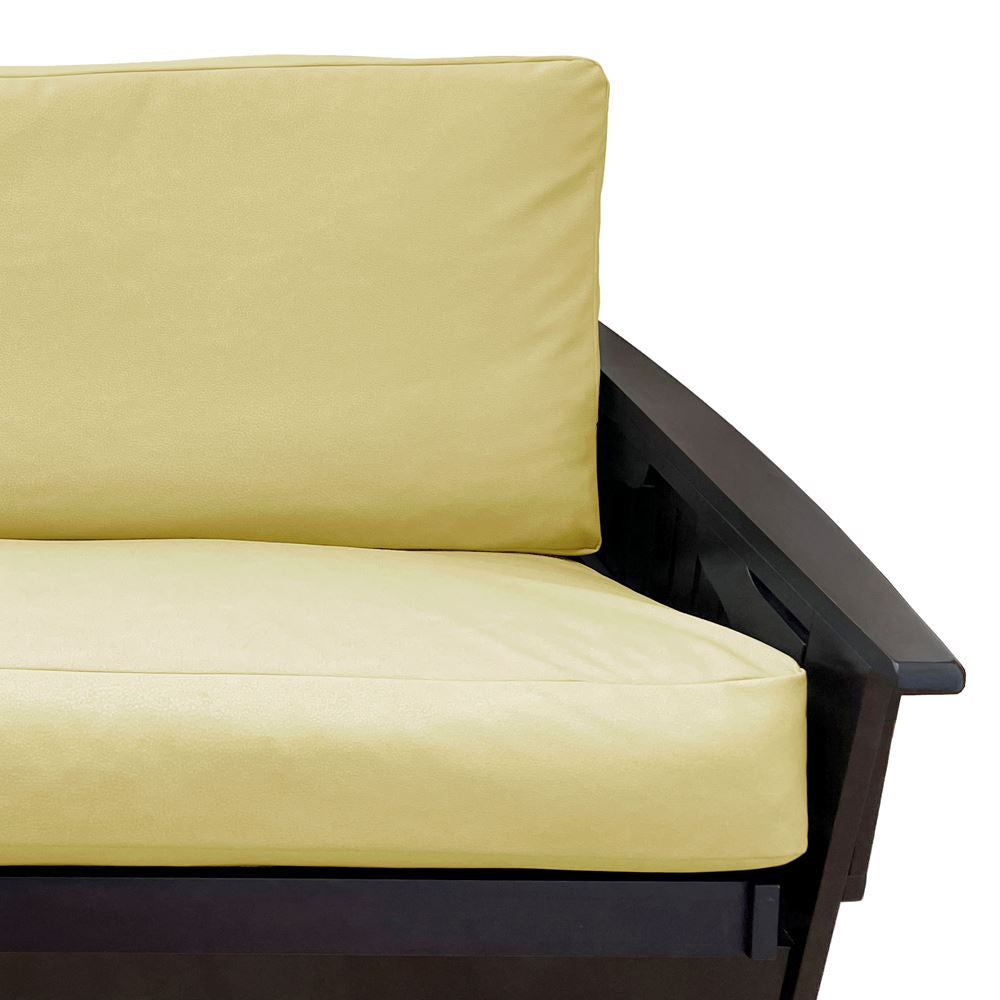 Pale Yellow Faux Leather Custom Armrest Cover