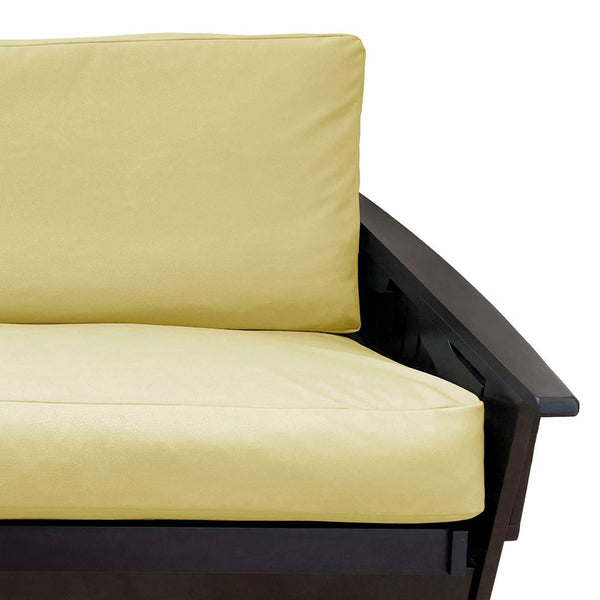 Pale Yellow Faux Leather Futon Cover