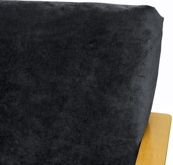 Ultra-soft Charcoal Black Chenille Futon Cover