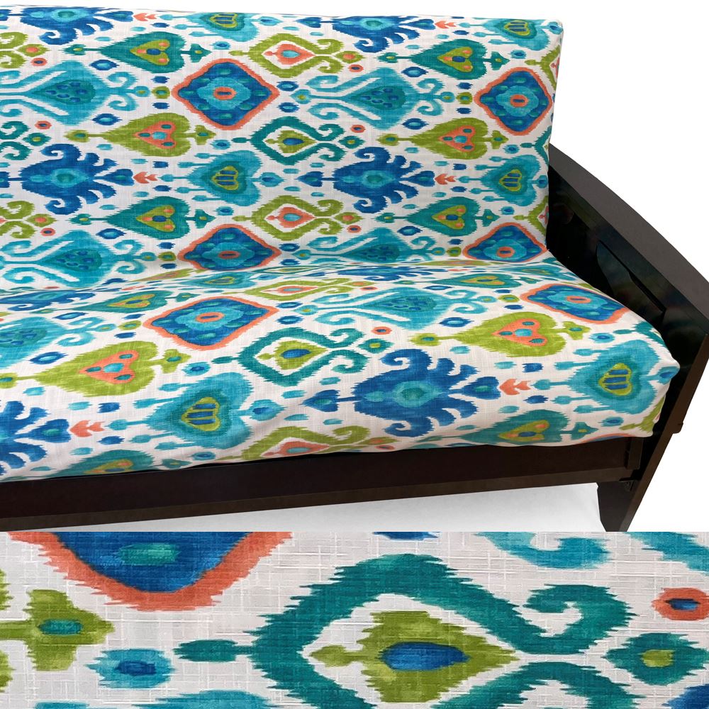 Turquoise Ikat Futon Cover