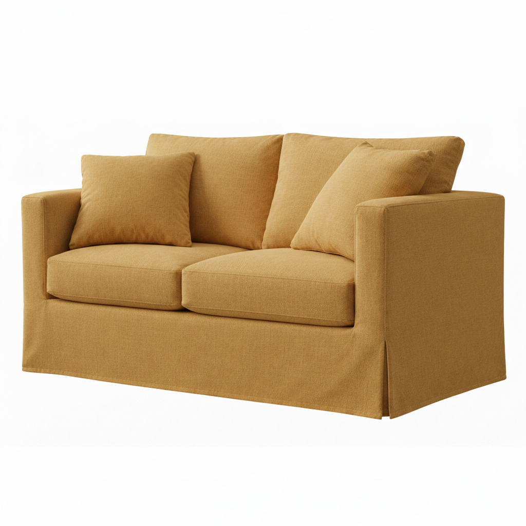 Rust Performance Twill Custom Sectional Slipcover