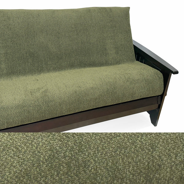 Ultra-soft Olive Green Chenille Futon Cover