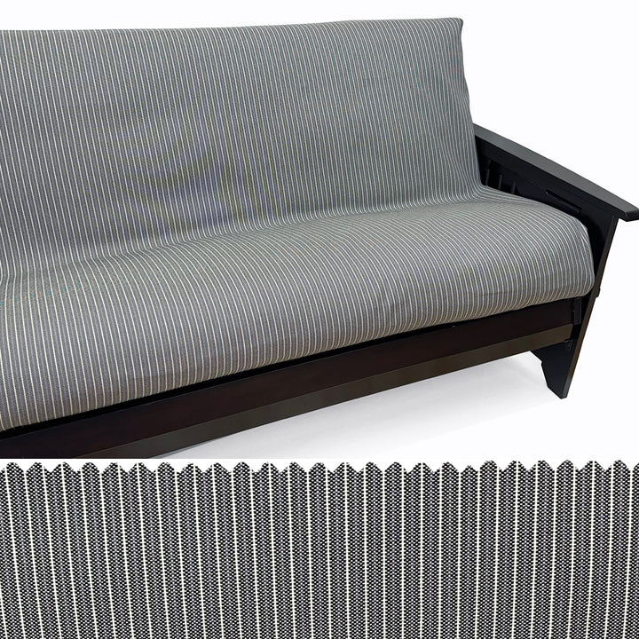 Charcoal Pinstripe Futon Cover