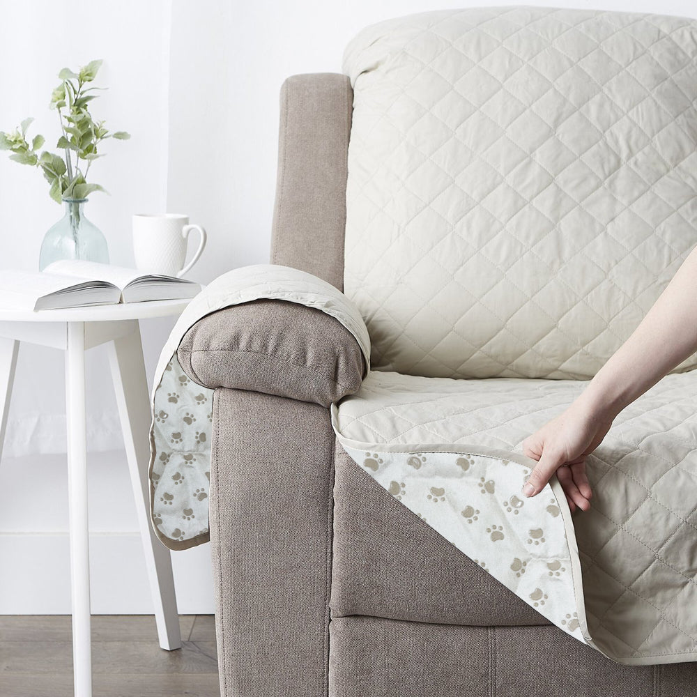 Cream pet cover for armchairs