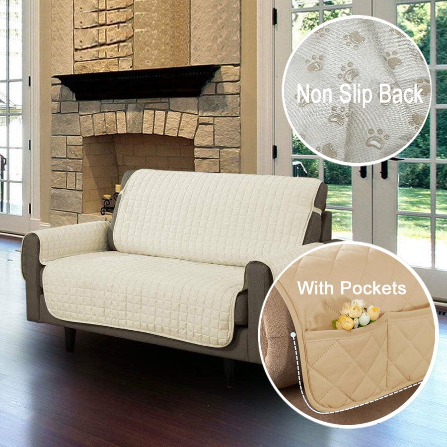 Cream pet covers for loveseats