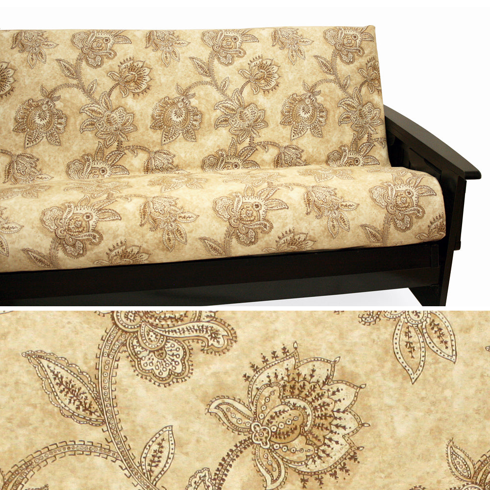 Tan &amp; Coffee Paisley Throw Pillow