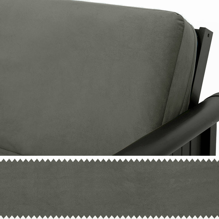 Asphalt Gray Velour Futon Cover