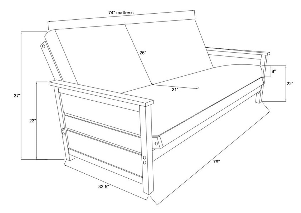Lexington Futon Set size and dimensions