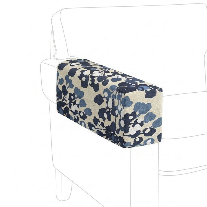 Blue Botanical Print Custom Armrest Cover