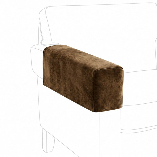 Velvet Cocoa Chenille Custom Armrest Cover