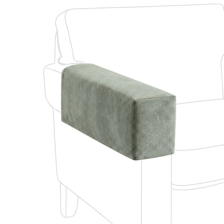 Soft Sage performance weave custom armrest cover