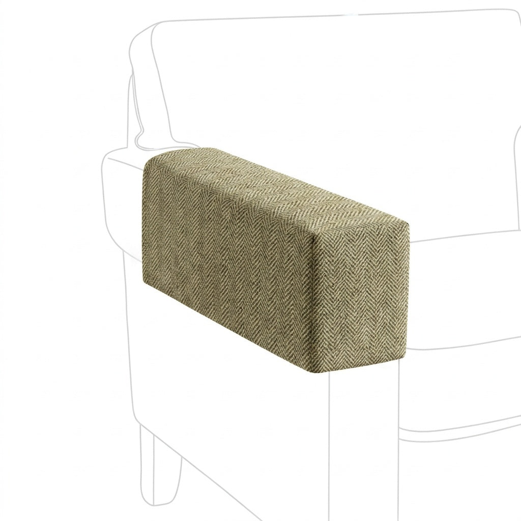 Sage Herringbone premium weave custom armrest cover