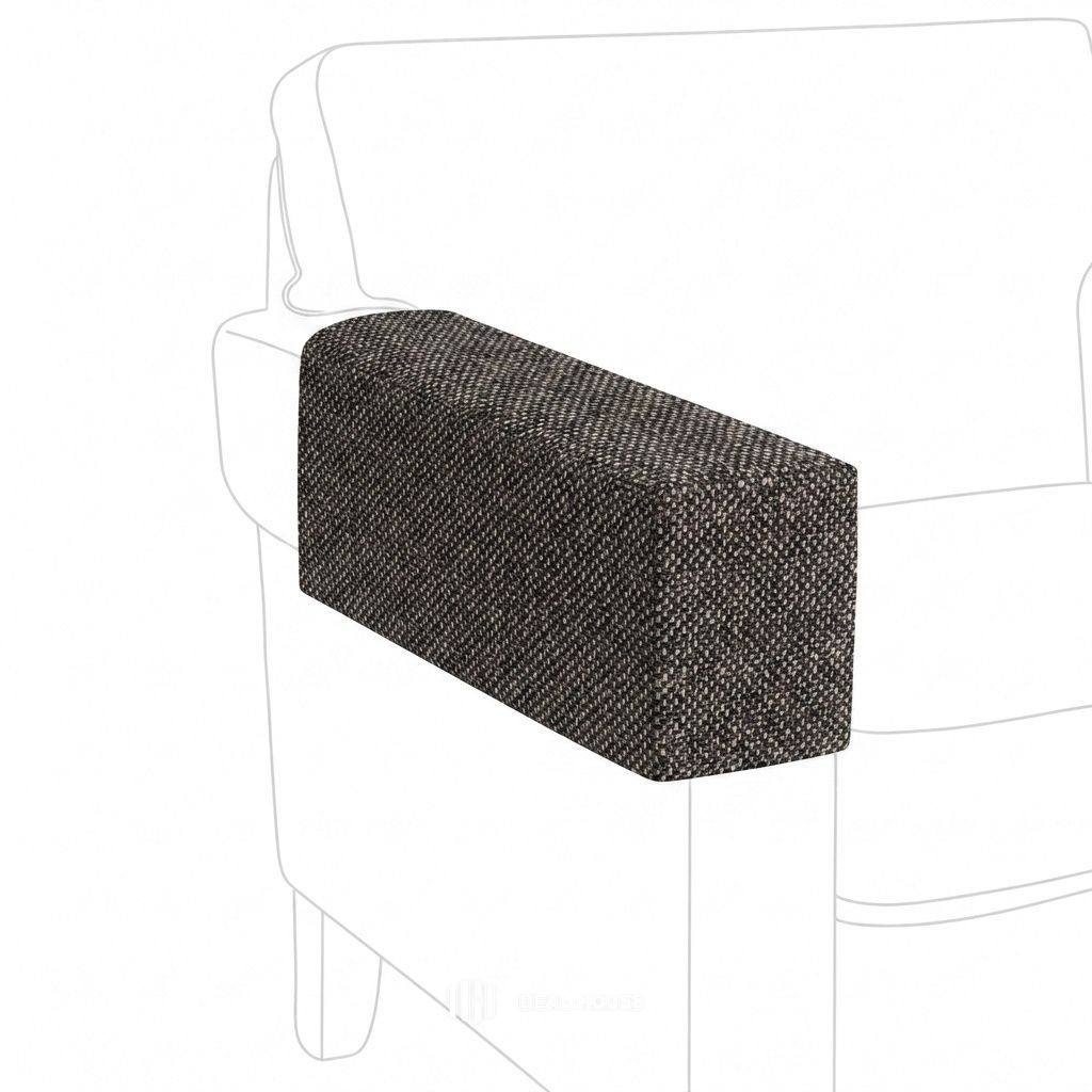 Midnight Charcoal Premium Weave custom armrest cover in midnight charcoal