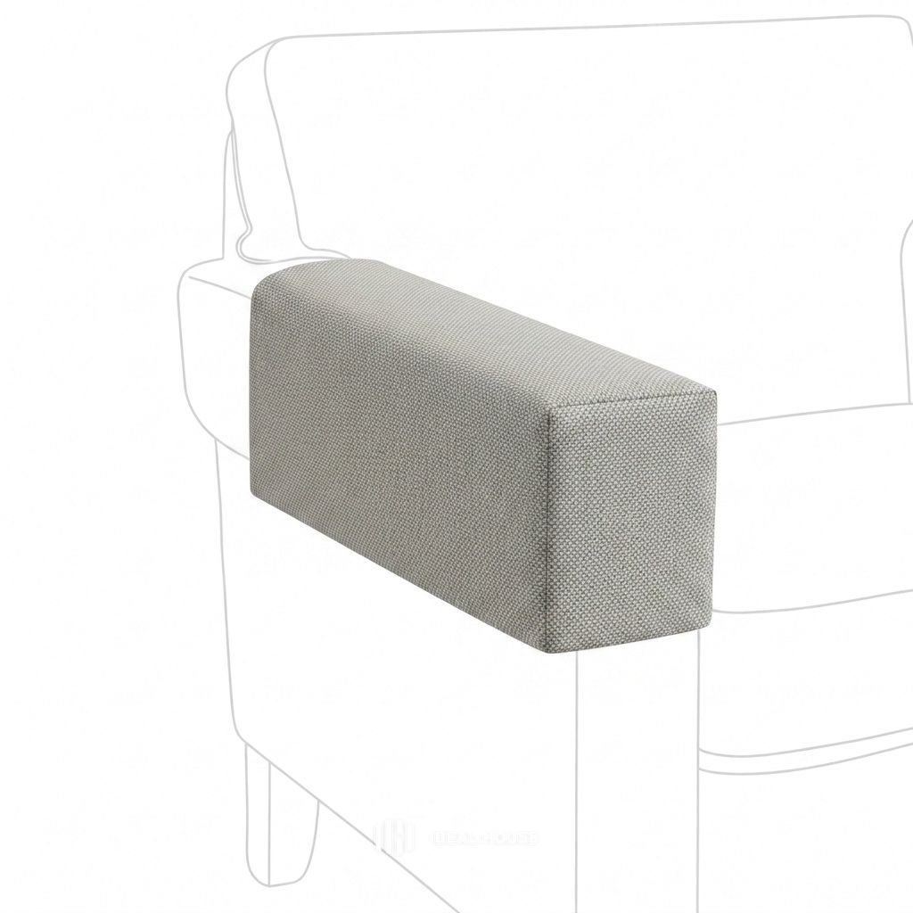 Cool Gray Outdoor Performance custom armrest cover in cool gray
