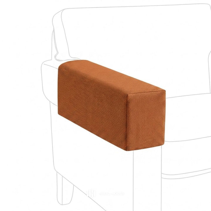 Terracotta Sun Outdoor Performance custom armrest cover in terracotta