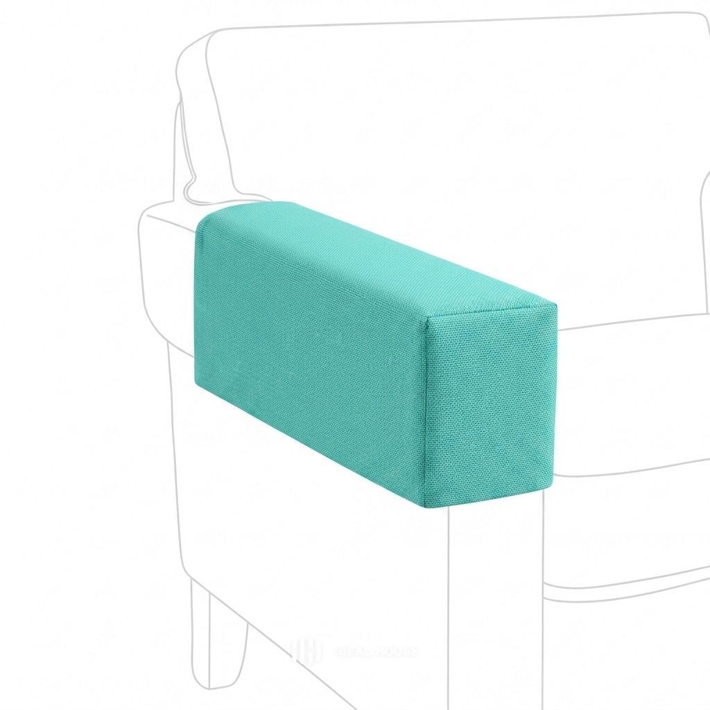 Turquoise Outdoor Performance custom armrest cover in bright turquoise