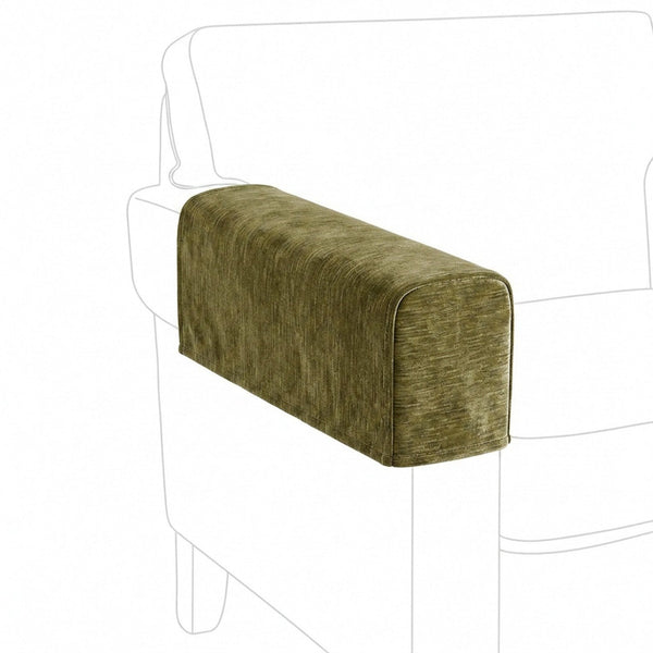 Fresh Olive Chenille Custom Armrest Cover