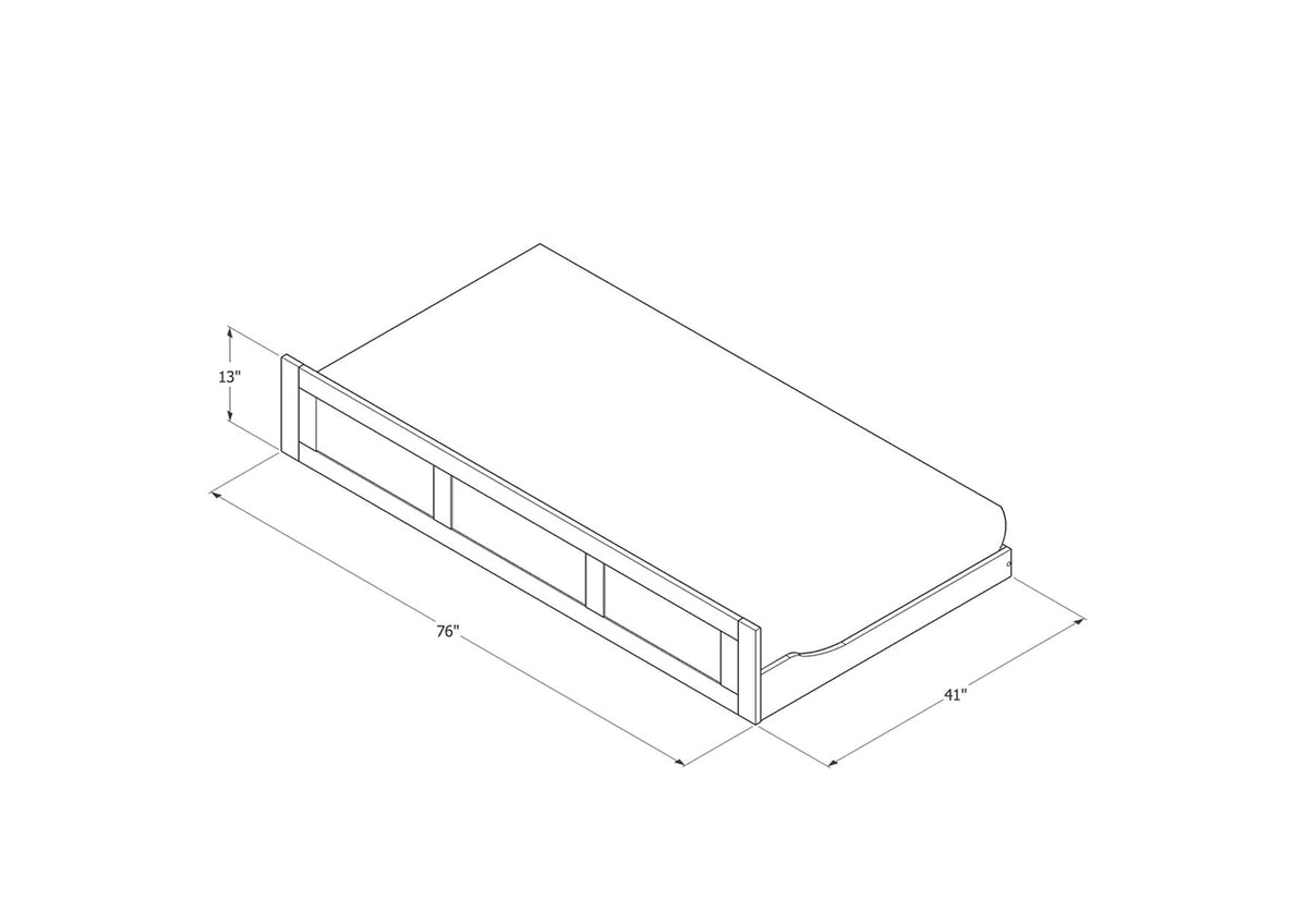Boho Daybed with Mattress size and dimensions