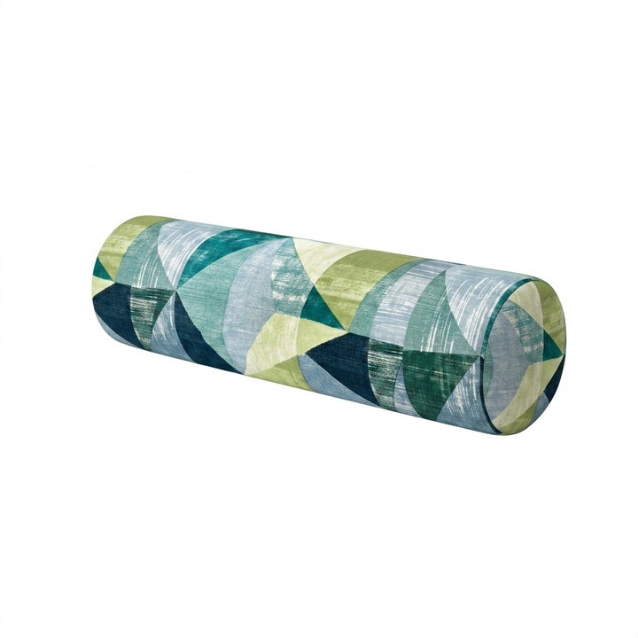 Emerald Mosaic Canvas Bolster Pillow
