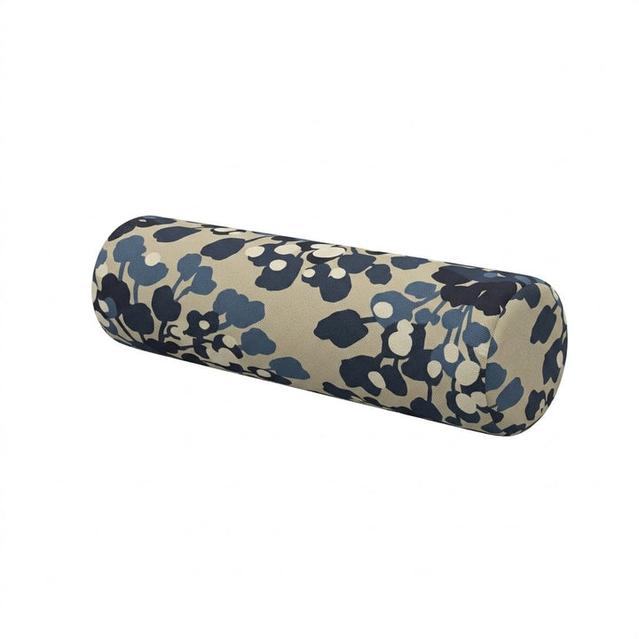 Blue Botanical Print Bolster Pillow